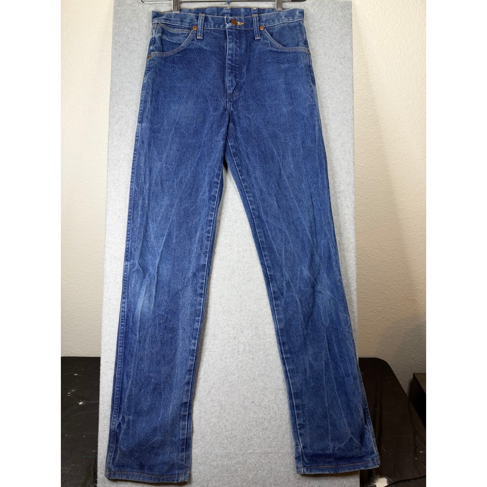Wrangler 13MWZ Cowboy Cut Jeans Mens 30x34 Blue Denim Straight Leg High Rise